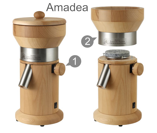  Getreidemühle Salzburger Amadea mit abgenommenen Trichter