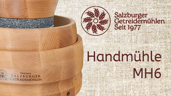 Salzburger Handgetreidemühle MH6 Kornelia mit Naturstein Granit