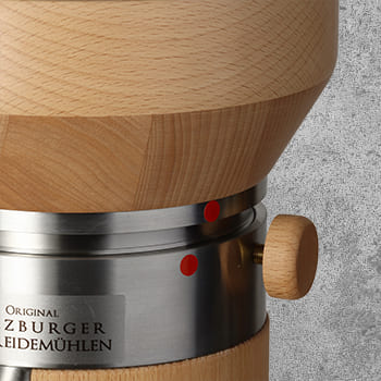 Feststellknopf mit Gewinde aus Messing für Fixierung des Trichters beim Mahlen