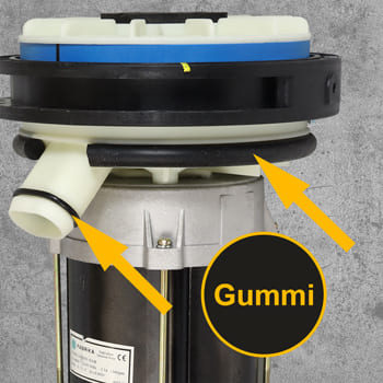 agerung der Mahleinheit mit Motor frei auf Vollgummi für leises Mahlen