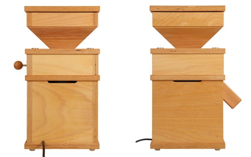 Elektrische Getreidemühle Queen 1 von hawos Rückseite und seitlich