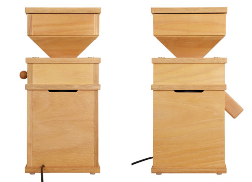 Elektrische Getreidemühle Queen 2 von hawos Rückseite und seitlich